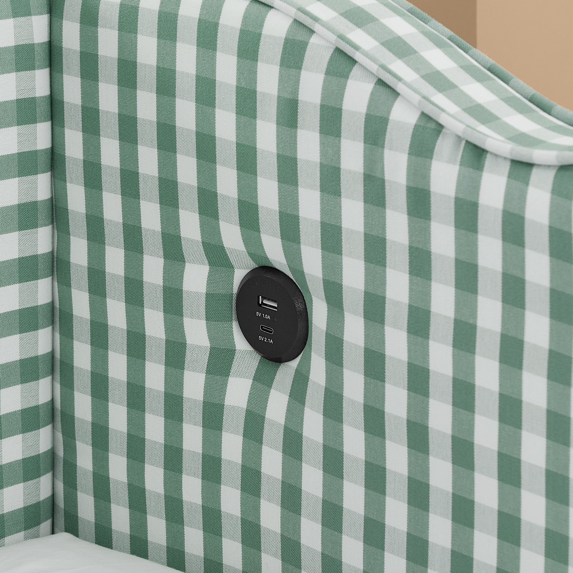 Cozy Gingham Daybed with Trundle Twin Size Sofa Bed