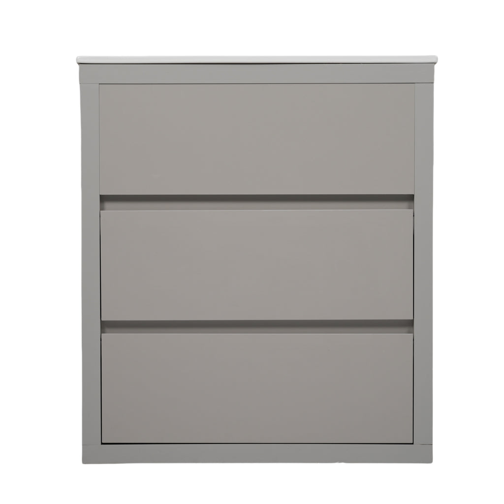 30" Bathroom Vanity with Ceramic Sink and 2 Full-Extension Drawers