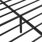 Queen Size Metal Bed Frame with Wood Panel Decoration