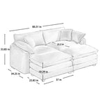 Corduroy Two-Seater Sofa with Ottoman