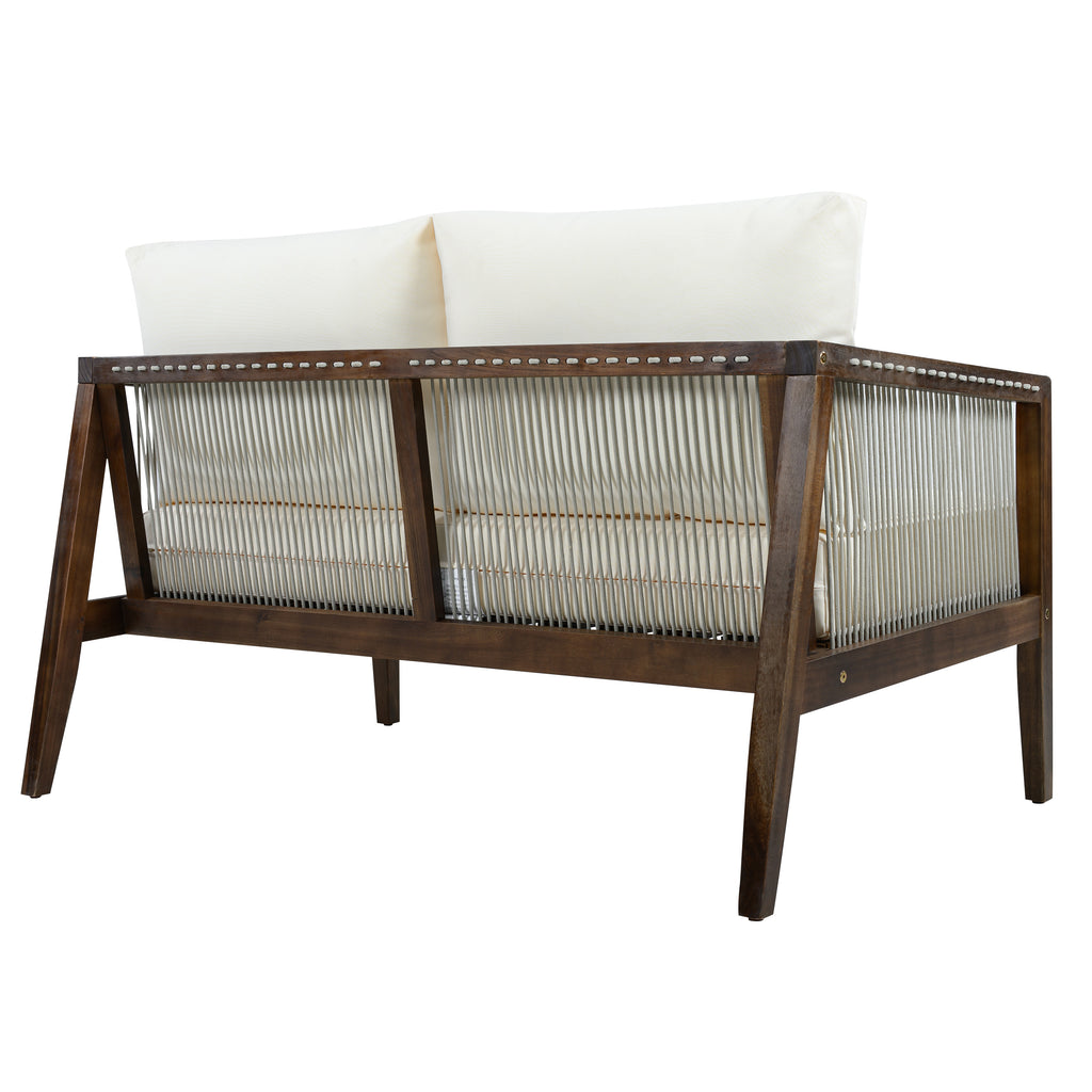 Outdoor 4-Piece Sofa Set with Acacia Wood Frame