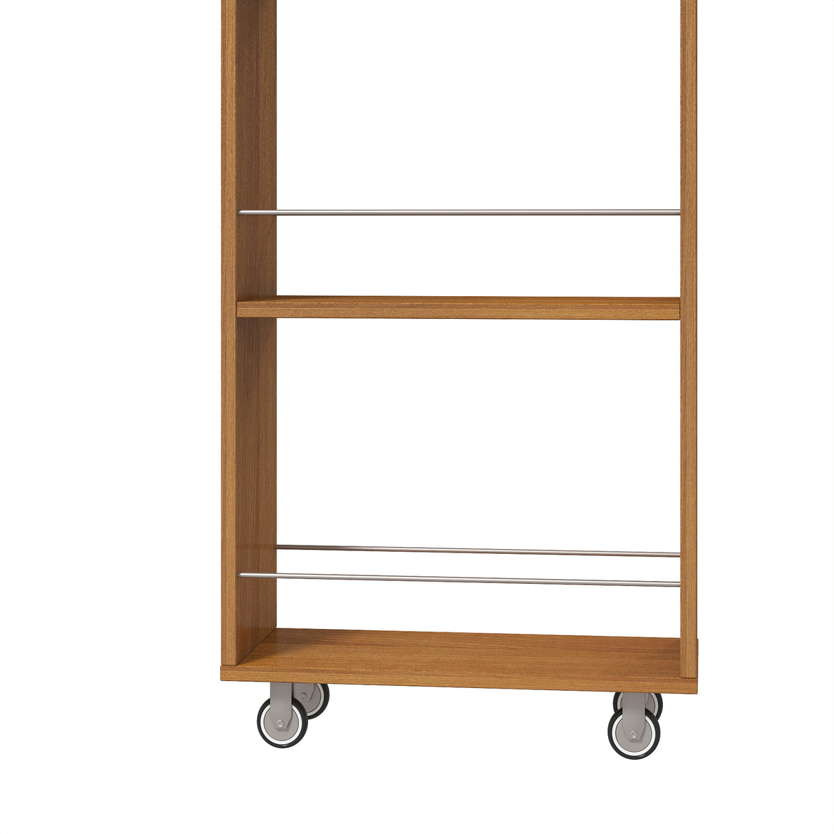 7-Tier Pull-Out Storage Shelf, 7.87 inches Wide, Oak