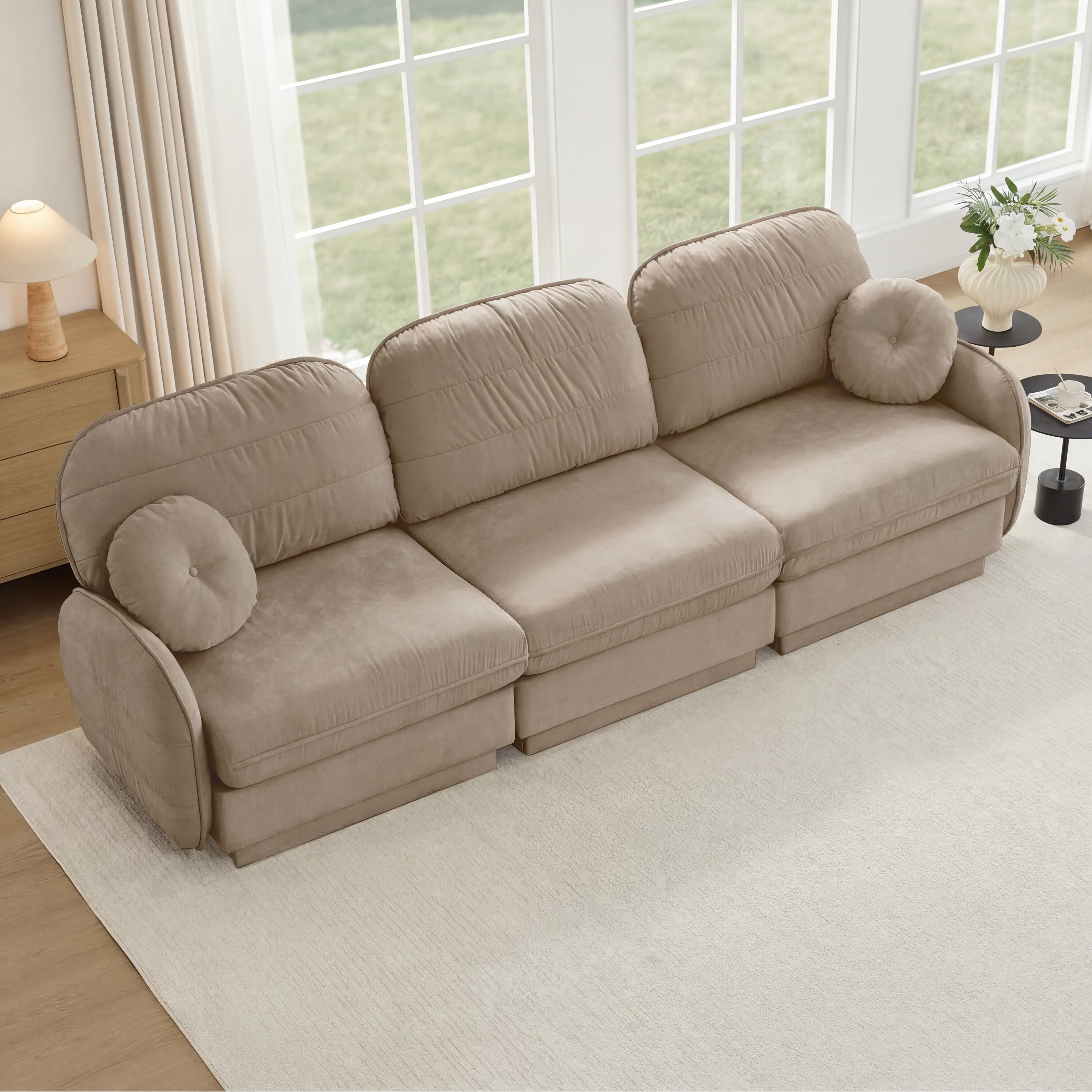 105" Chenille Cloud 3-Seater Sofa