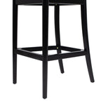 Panama 30.5" Curved Back Cane Rattan Bar Stool, Set of 2, Ebony