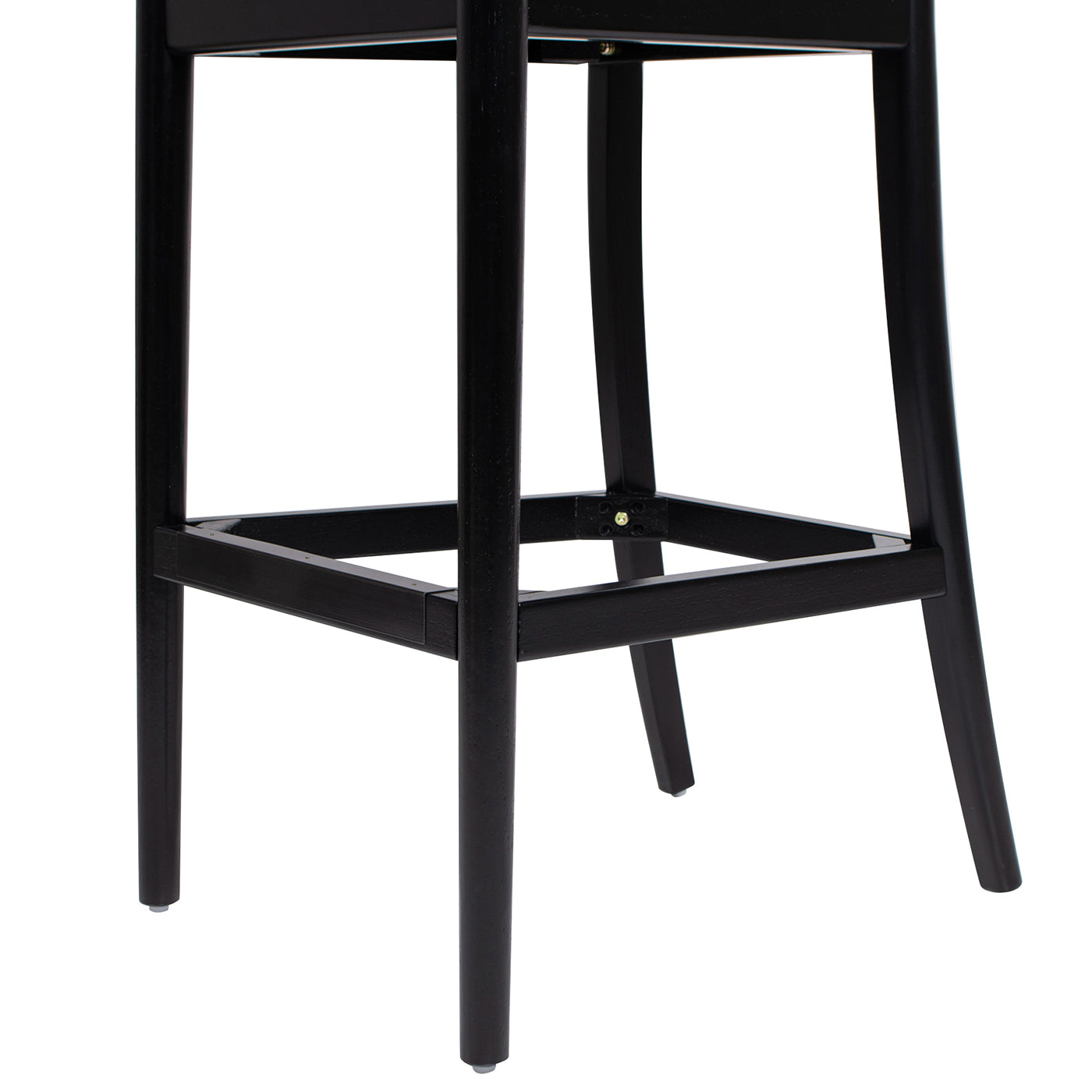 Panama 30.5" Curved Back Cane Rattan Bar Stool, Set of 2, Ebony