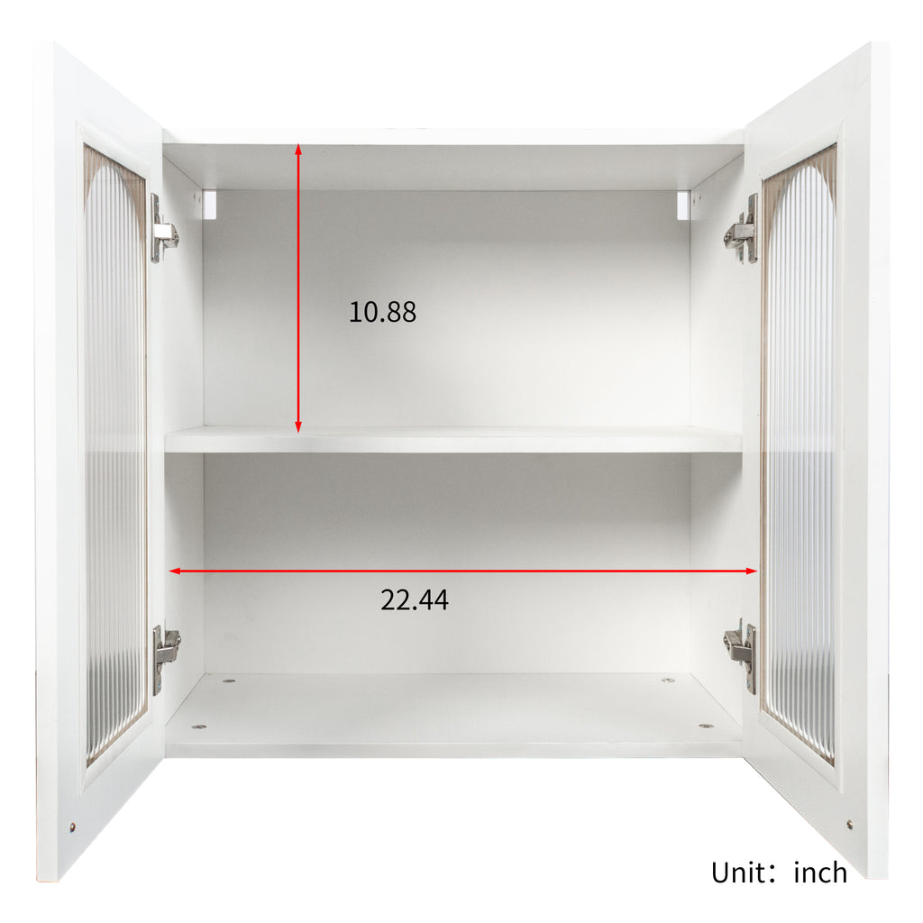 Wall Cabinet with Arched Glass Doors