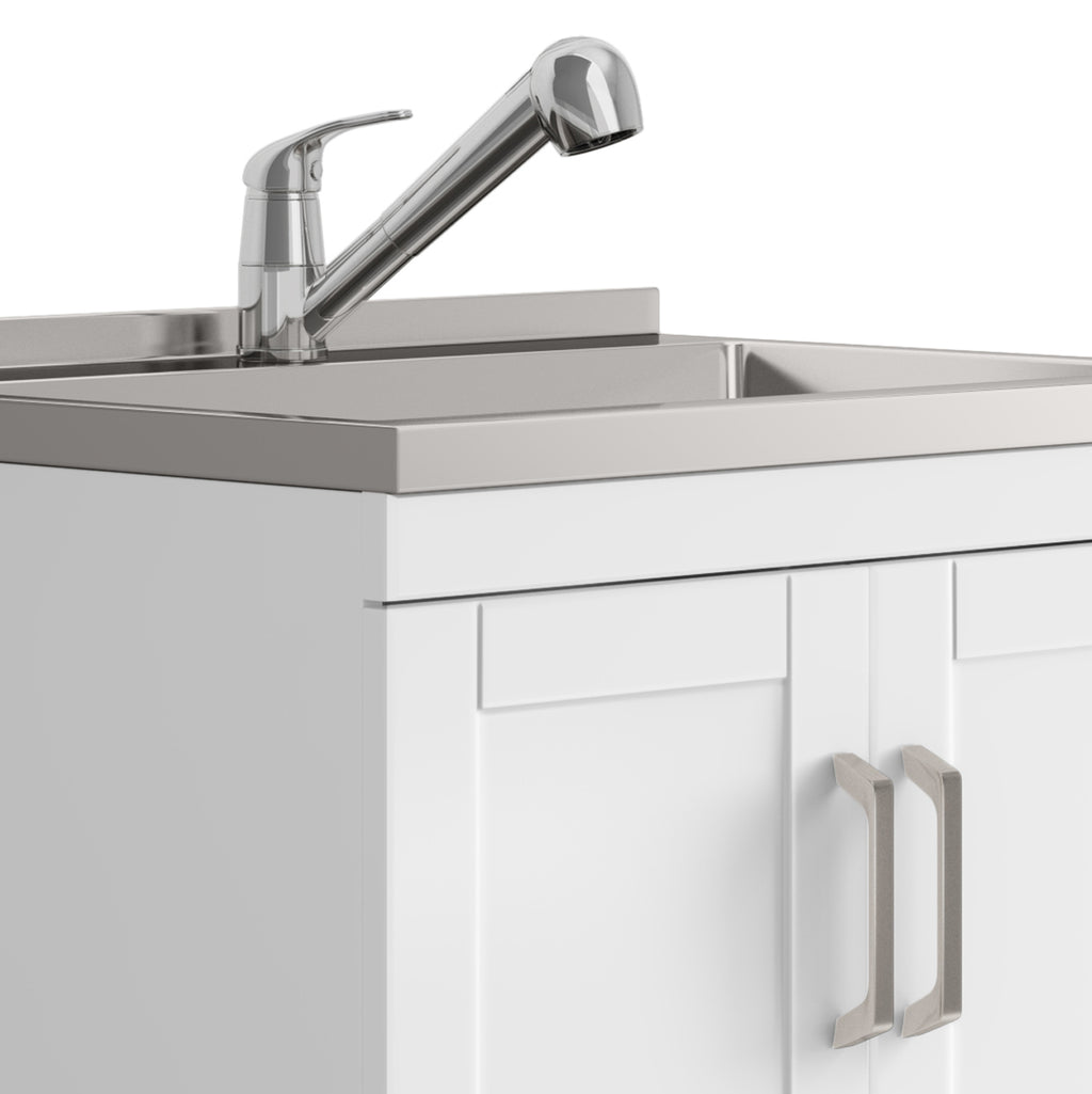 Kyle 28" Laundry Cabinet with Faucet and Stainless Steel Sink
