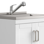 Kyle 28" Laundry Cabinet with Faucet and Stainless Steel Sink