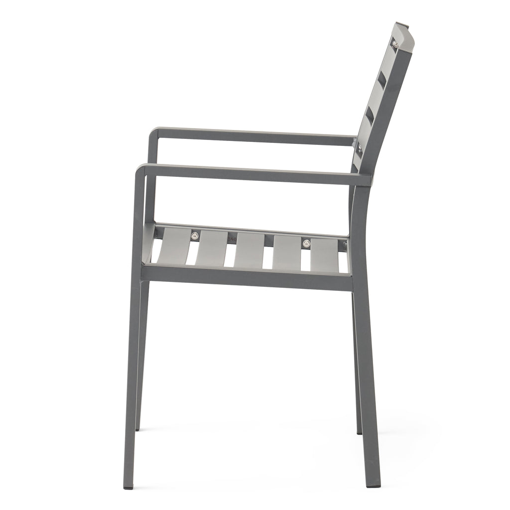Outdoor Modern Aluminum Dining Chair Set of 2