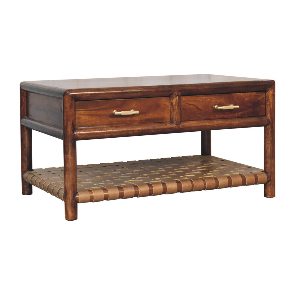 Regency Woven Console Table with 4 Drawers
