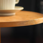 Round Side Table with MDF Tabletop and Solid Wood Legs