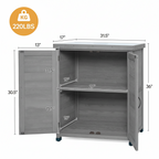 Potting Bench with Storage Cabinet and Metal Table Top
