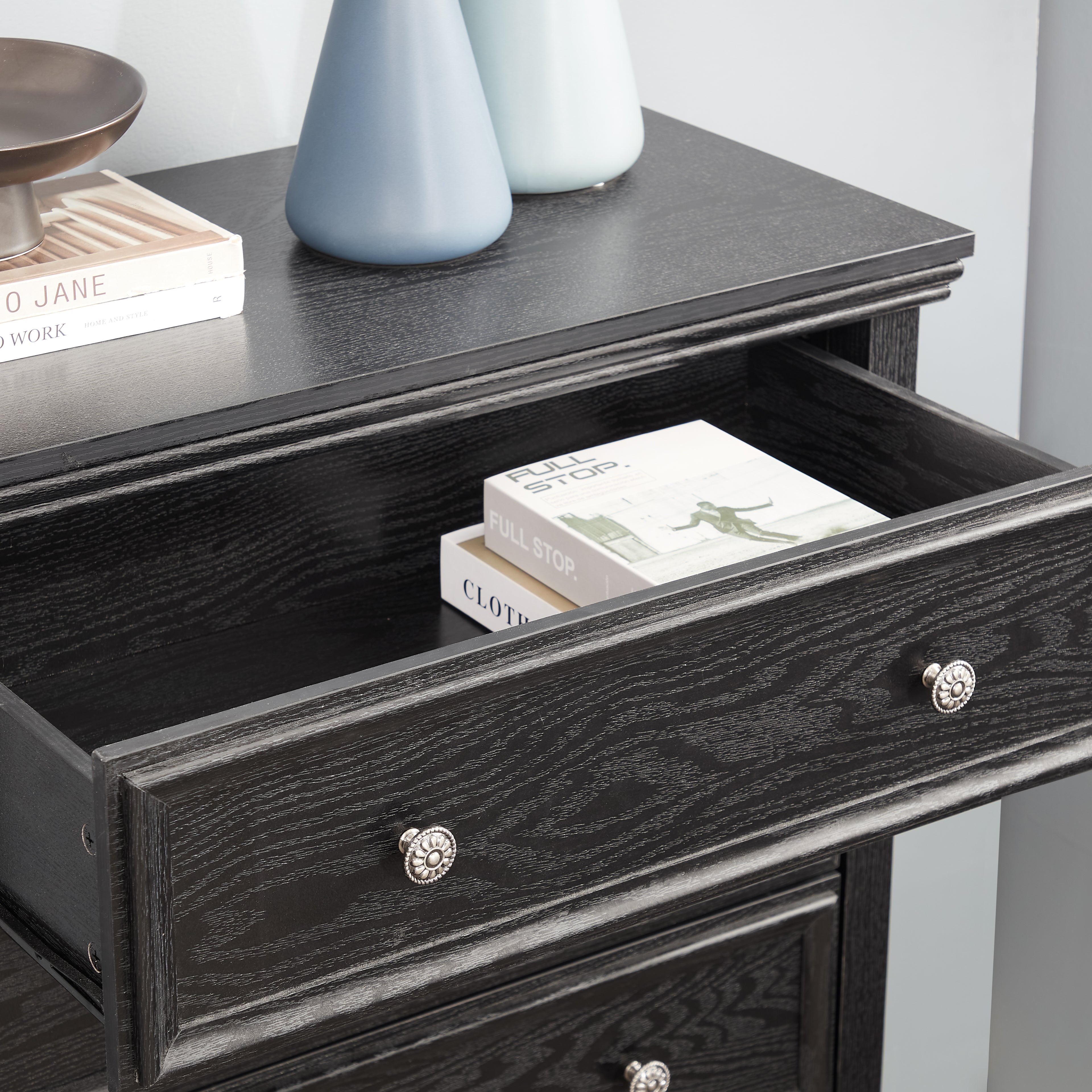 Modern 5-Drawer Dresser with Storage Cabinet