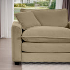 Corduroy Sofa - Modern Upholstered 4 Seater with Footstool
