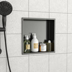 12" x 12" Stainless Steel Shower Niche - Gunmetal