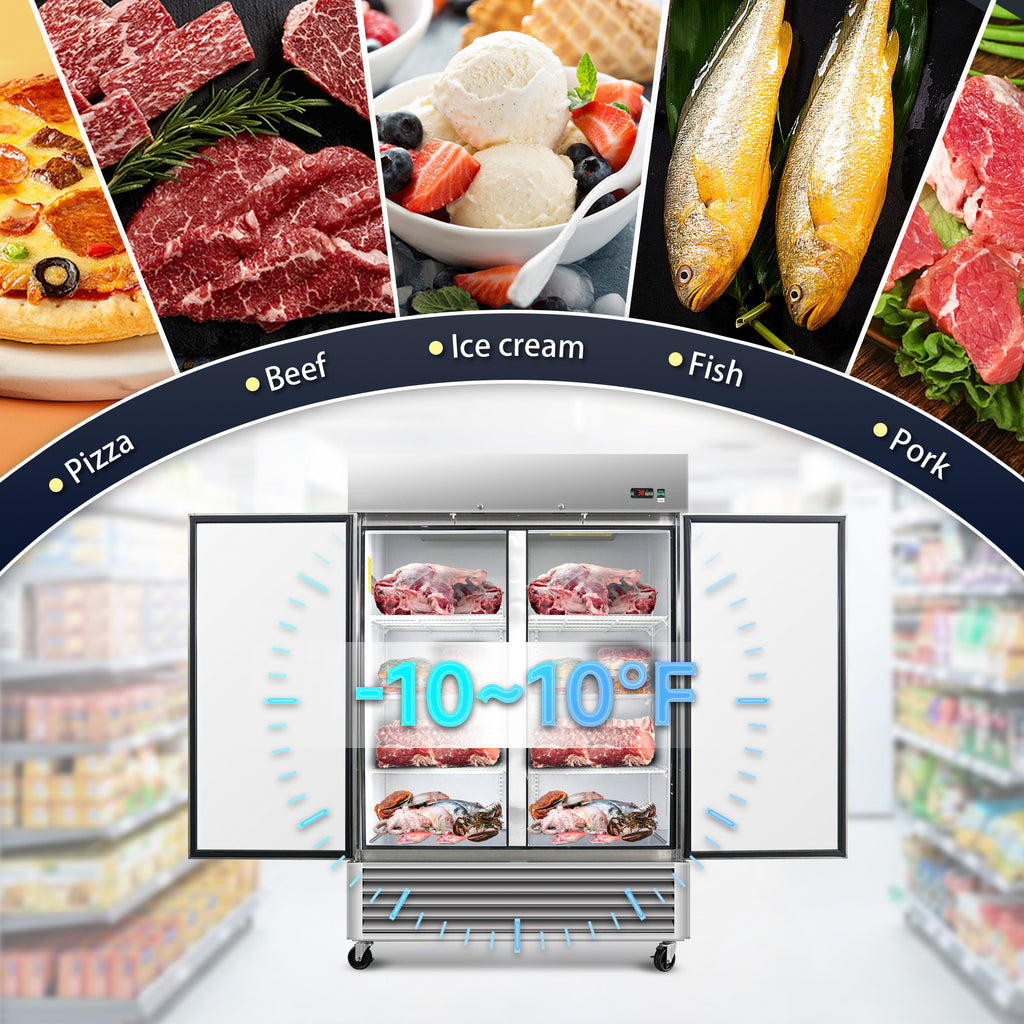54" Commercial Freezer 49 Cu.ft with Solid Door Reach-In