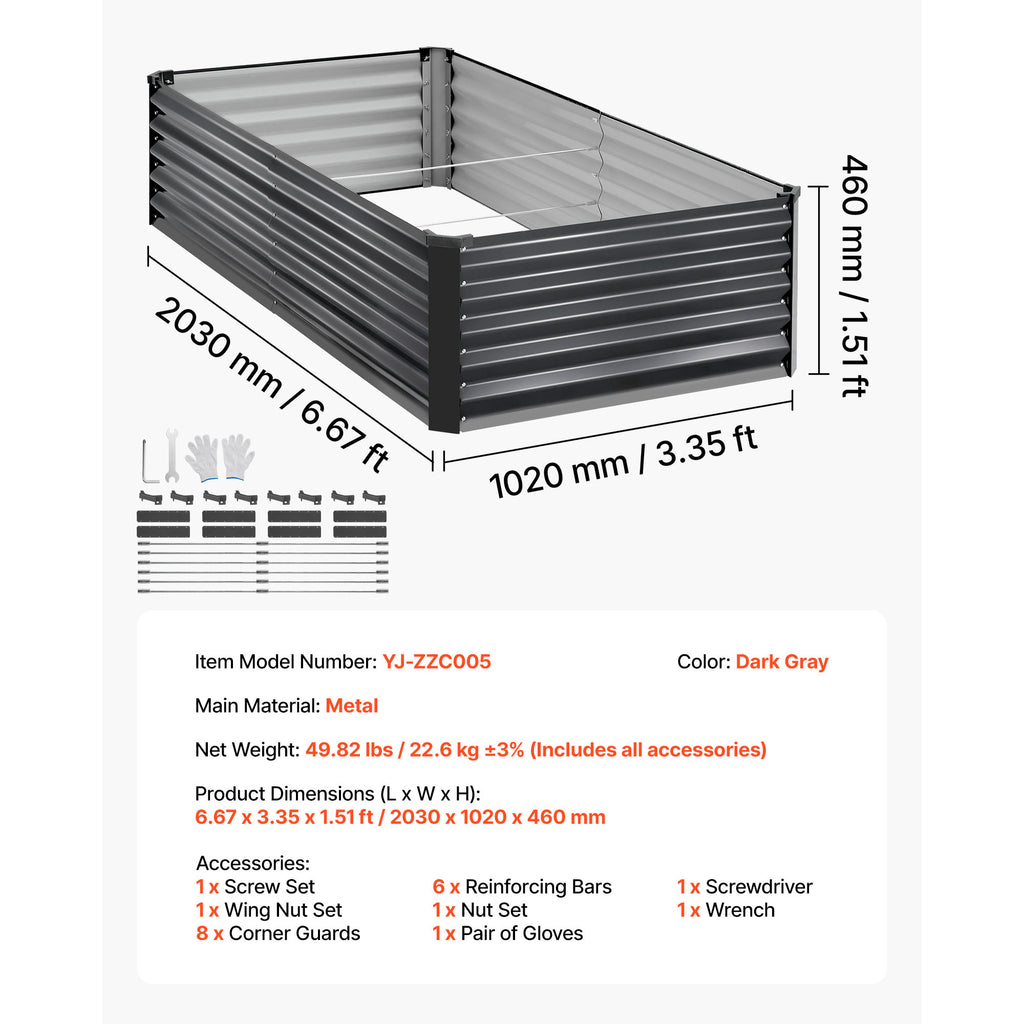 2 Pack Galvanized Raised Garden Beds