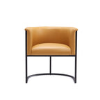 Cosmopolitan Metal Vegan Leather Dining Chair in Camel