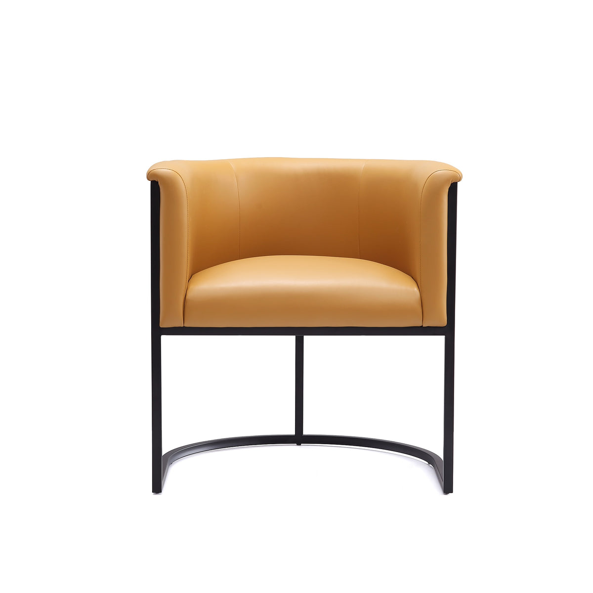 Cosmopolitan Metal Vegan Leather Dining Chair in Camel