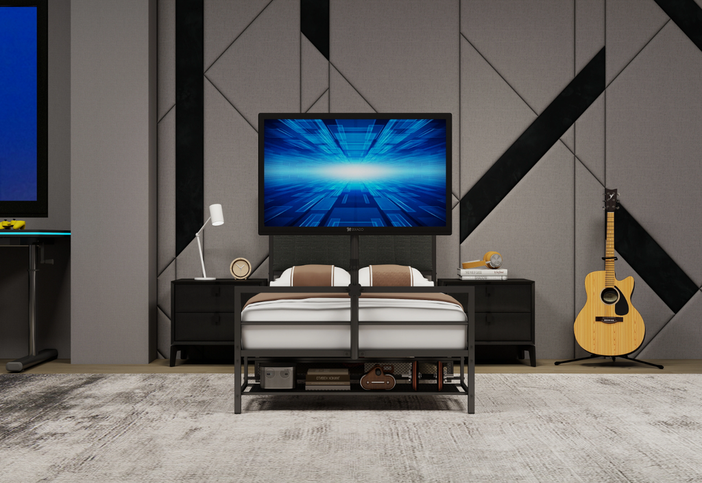 Twin Size Gaming Bed With a Rotating TV Mount