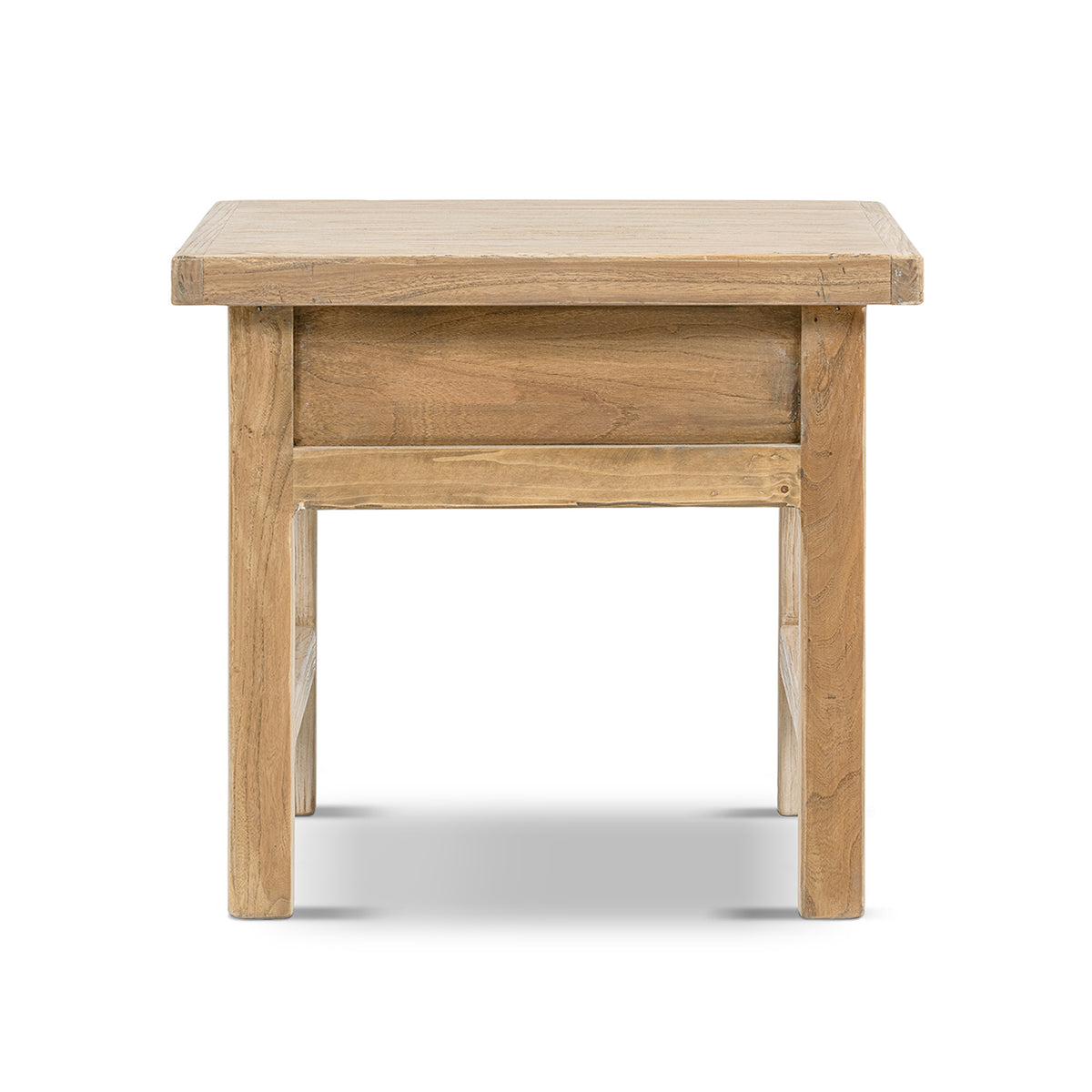 Rowan 22" Elm Wood Side Table with Drawer Light