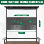 Fishing Rod Storage Rack with Pegboard and Lockable Wheels