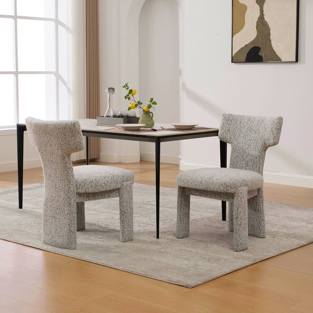 22.05" Wide Modern Upholstered Chenille Dining Chair Set of 2