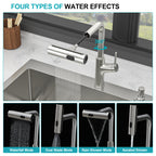 33" Drop-in Kitchen Sink with Pull-out Faucet and Soap Dispenser