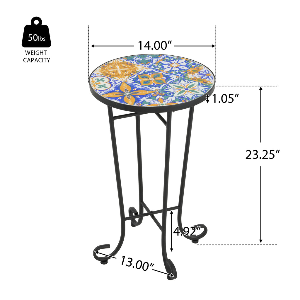 Colorful Black Patio Side Table