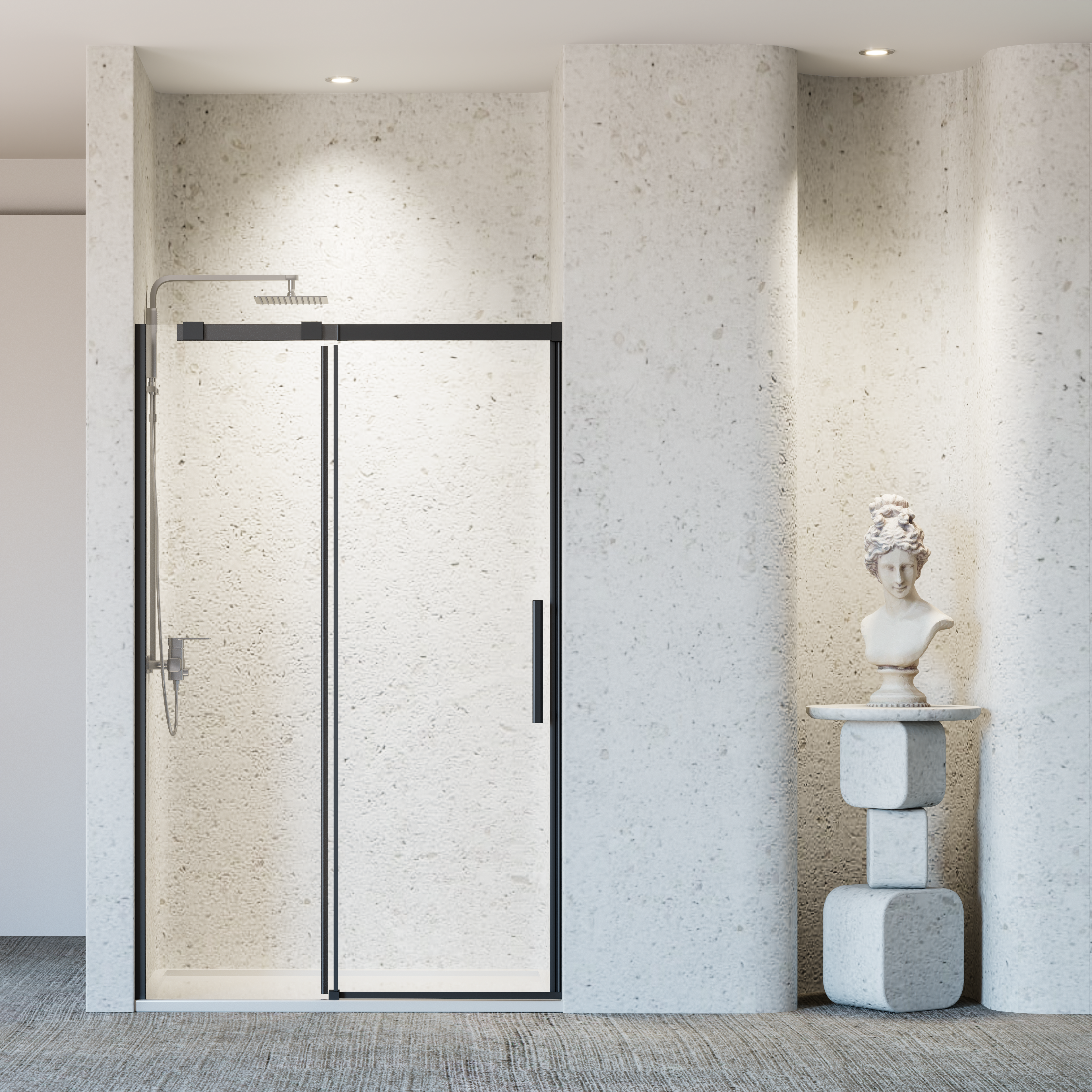 46-48" W * 76" H Frameless Single Sliding Shower Door