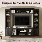 All-in-One Modern TV Stand with Bookcase for TVs Up to 65-inch