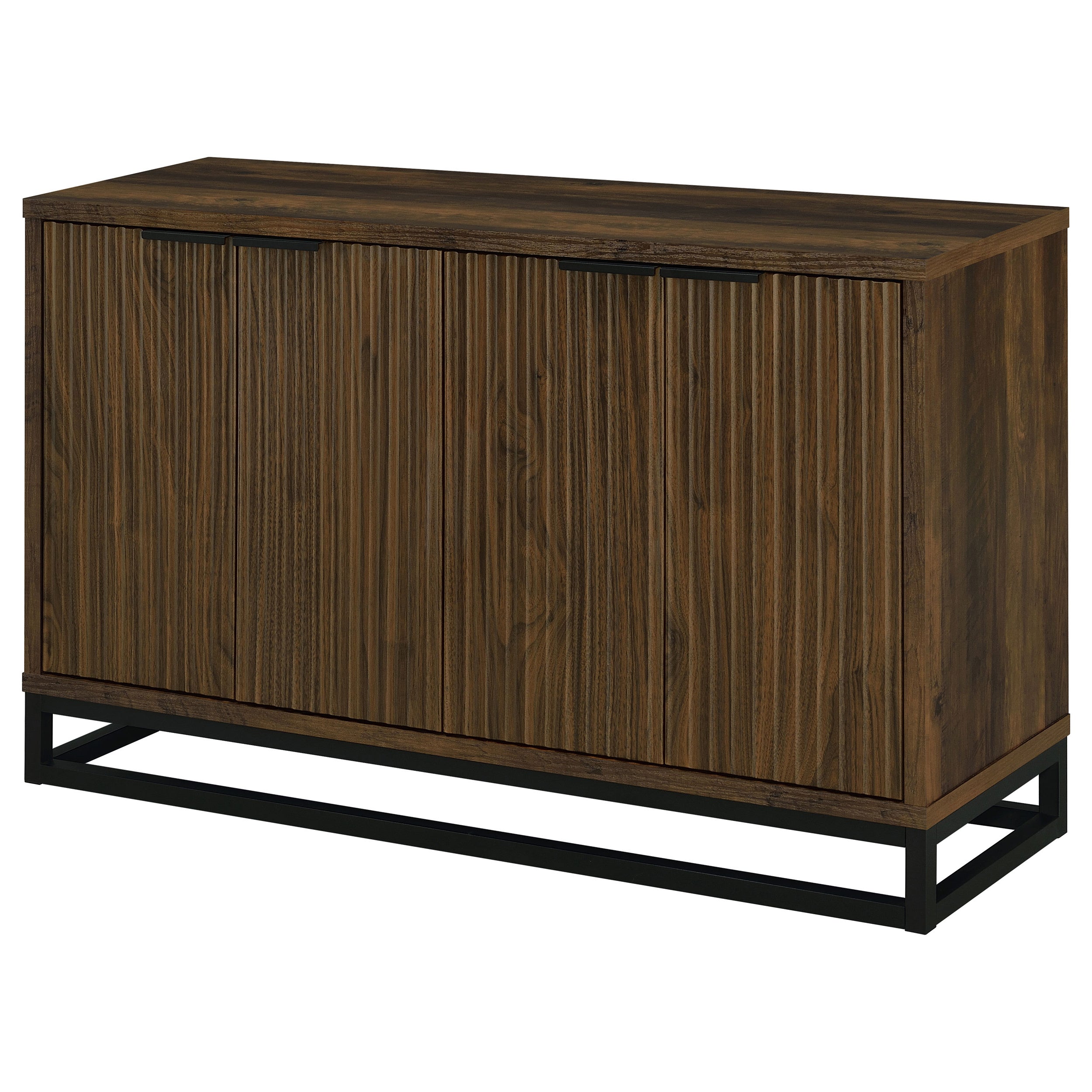 Thurston Dark Pine 4-Door Engineered Wood Accent Cabinet