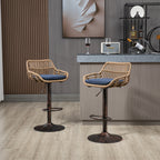 Modern Swivel Bar Stools Set of 2 Adjustable Counter Height Chairs