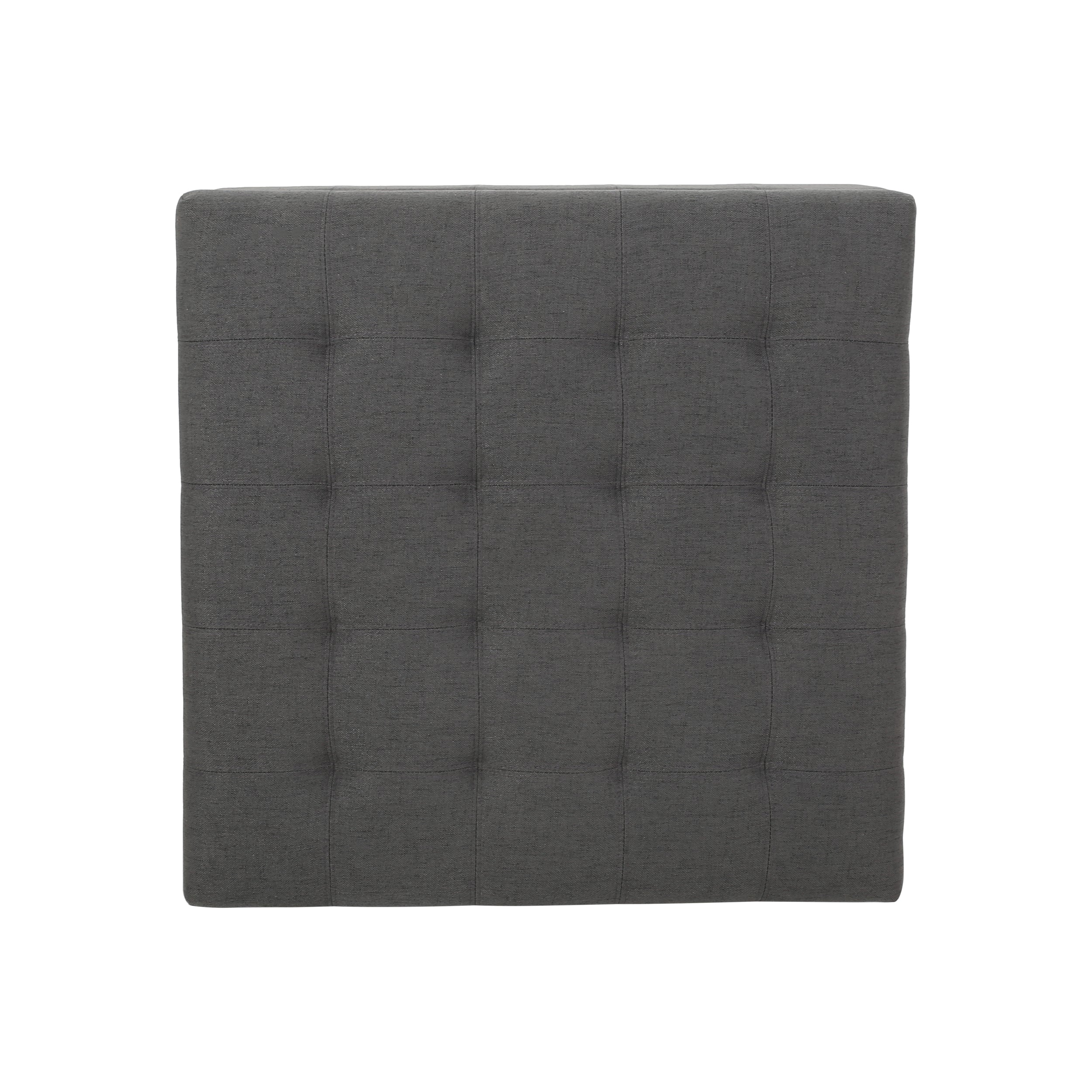 Upholstered Tufted Fabric Storage Ottoman