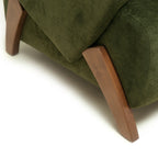 Velvet Fabric Lounge Chair with Birch Legs