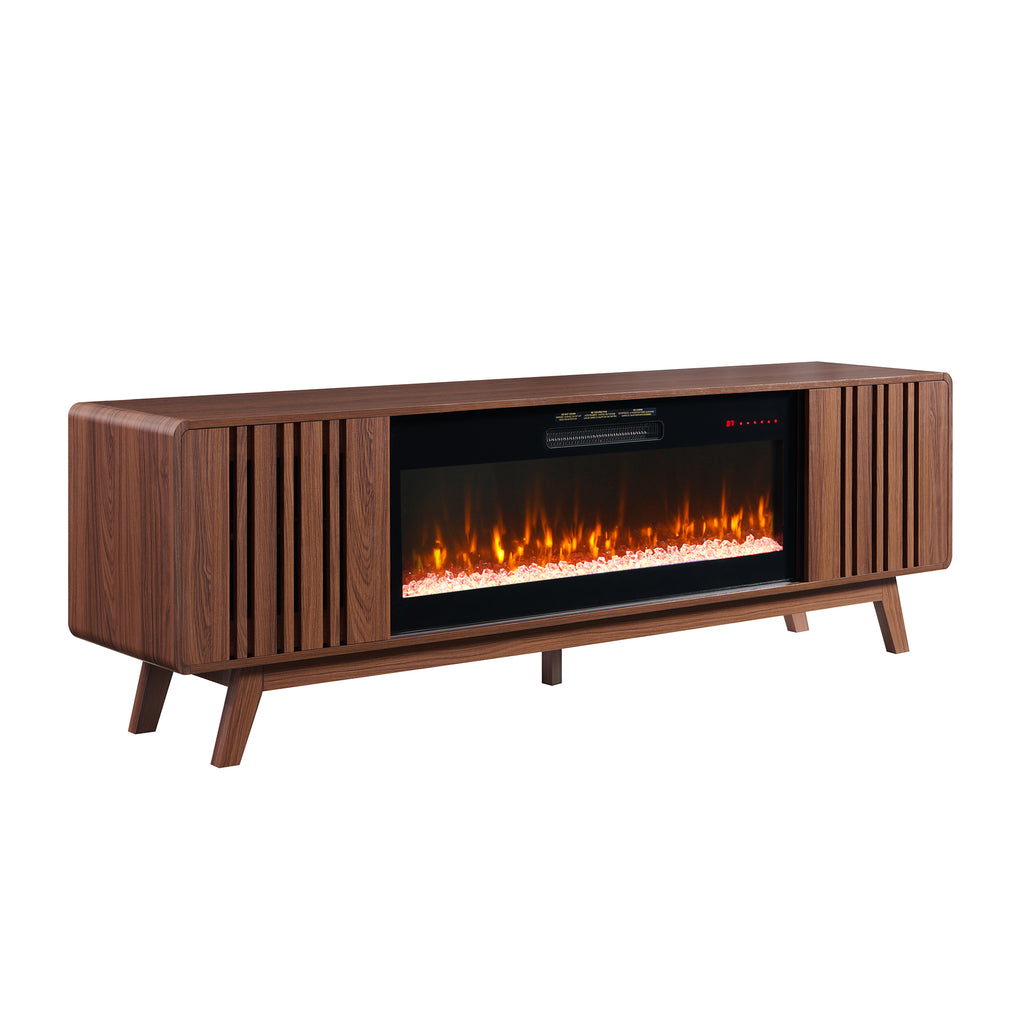 78 Inch Mid-Century Modern Electric Fireplace TV Stand
