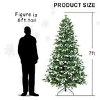 6FT Artificial Christmas Tree, White-Tipped PE & PVC Mixed Auto Tree