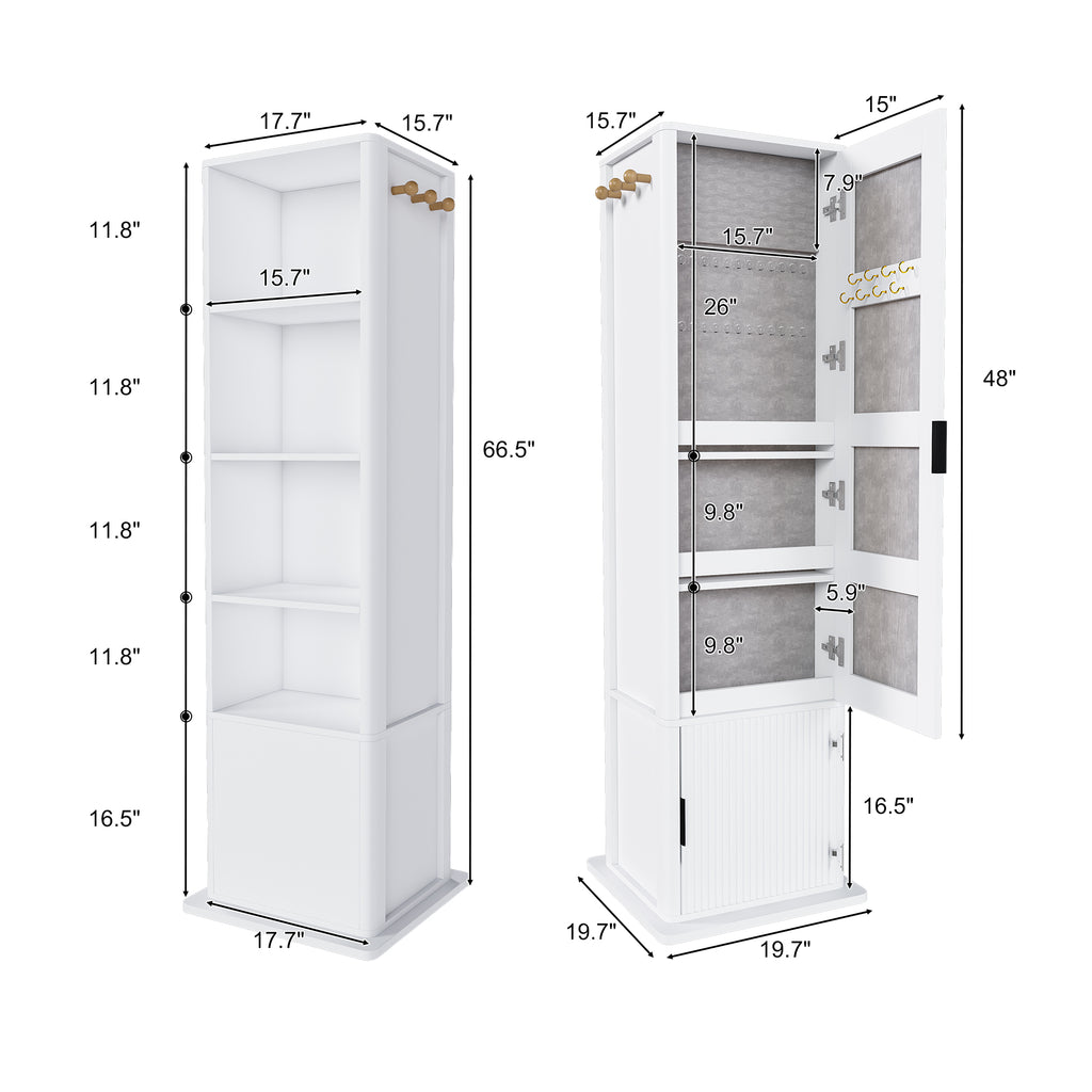 360° Rotating Makeup & Jewelry Cabinet
