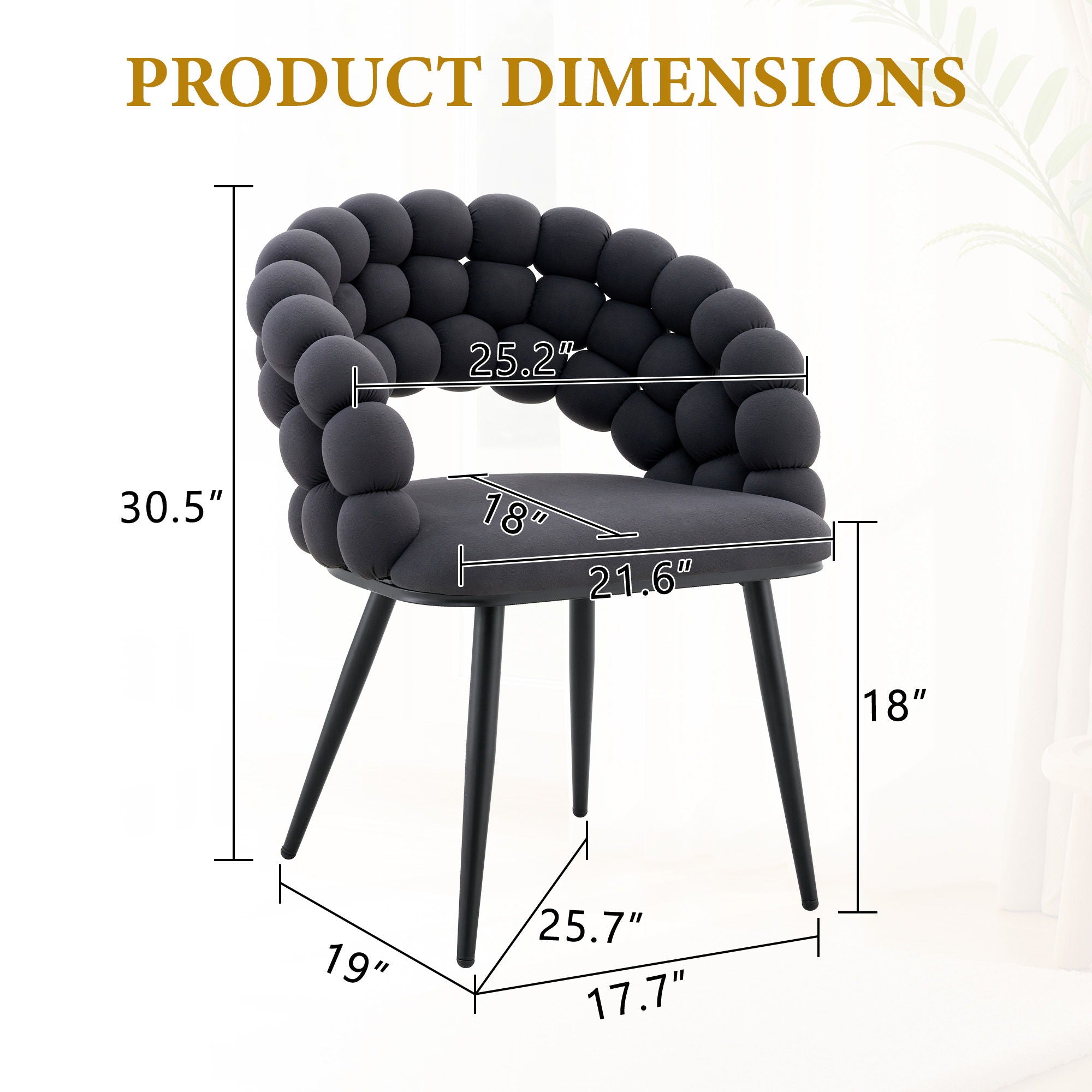 Puffy Bubble Ball Chain Chairs For Dining Room (Set of 2)