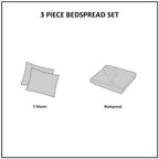 3 Piece Reversible Bedspread Set Khaki Full/Queen