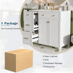 36" Bathroom Vanity with Ceramic Sink