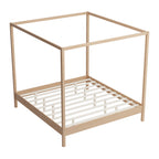 Solid Wood King Size Canopy Bed Frame