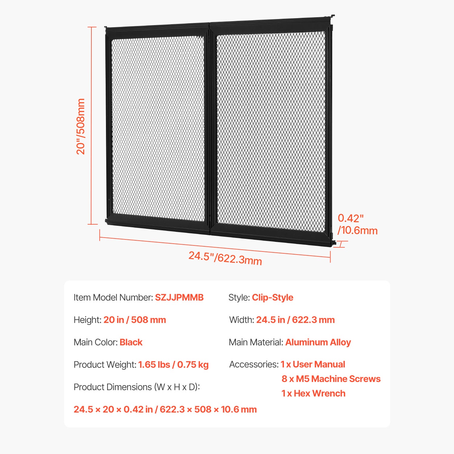 RV Screen Door Protector 24.5 x 20 Inch Door Grille