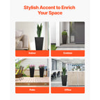 Set of 2 Tall Outdoor Planters - 22 Inch