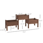 Outsunny Raised Garden Bed with 3 Planter Box