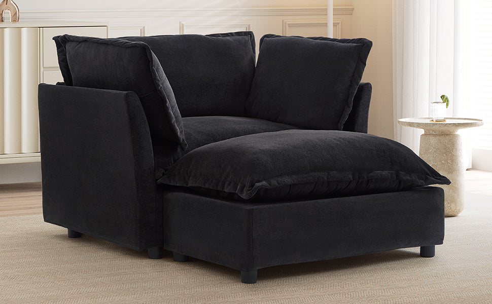 Modern Armchair Sofa with Movable Ottoman