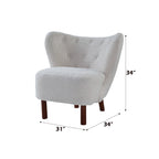 Zusud White Teddy Sherpa Accent Chair