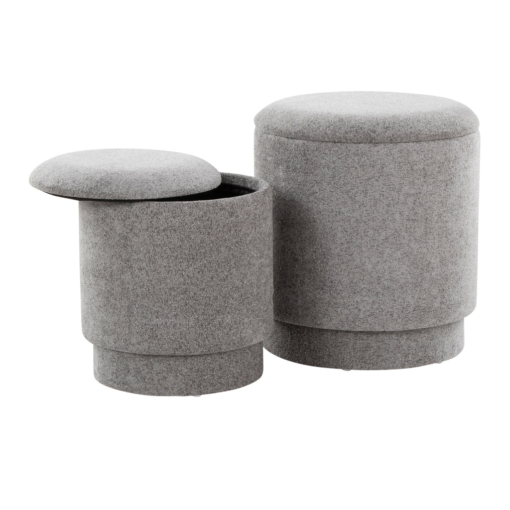Upholstered Contemporary Ottoman Set