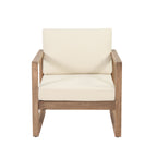 Set of 2 Outdoor Acacia Wood Patio Club Chairs