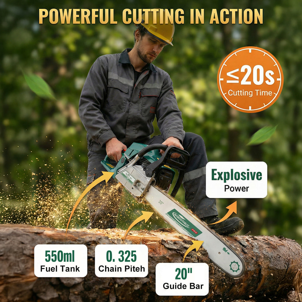 62CC 2-Stroke 20" Gasoline Chainsaw
